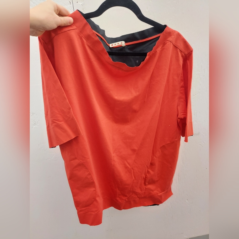 Marni Red Cotton Short Sleeved Top - Picture 16 of 16
